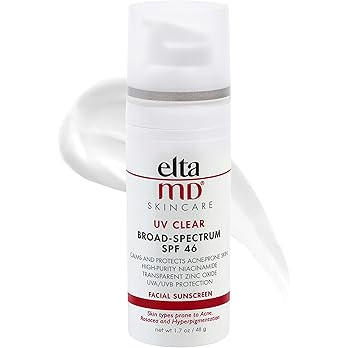 EltaMD UV Clear Face Sunscreen, SPF 46 Oil Free Sunscreen with Zinc Oxide, Protects and Calms Sen... | Amazon (US)