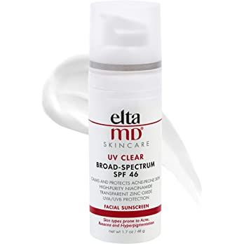 EltaMD UV Clear Face Sunscreen, SPF 46 Oil Free Sunscreen with Zinc Oxide, Protects and Calms Sen... | Amazon (US)