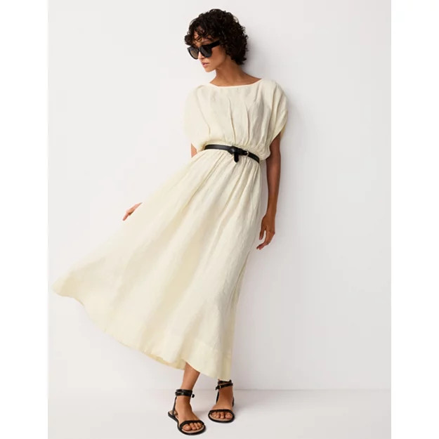 Linen Elasticated Waist Midi Dress | Dresses & Jumpsuits | The  White Company | The White Company UK & ROW