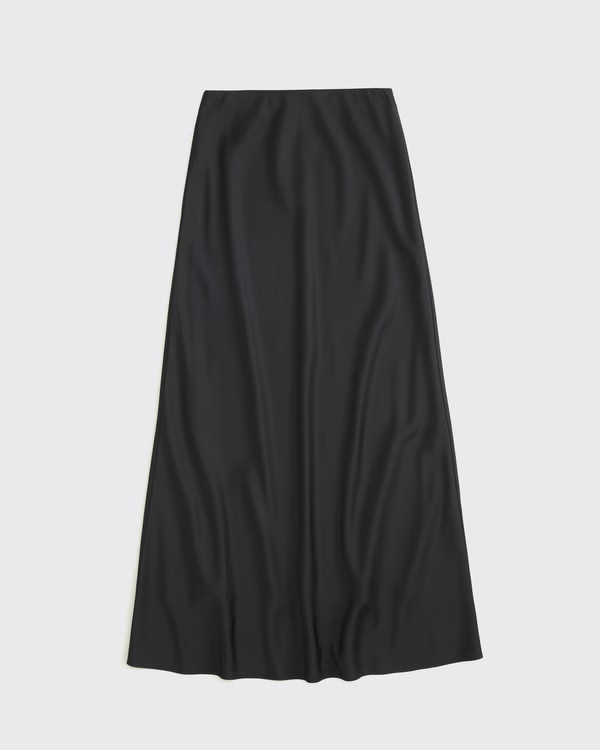 Women's High Rise Satin Maxi Skirt | Women's Bottoms | Abercrombie.com | Abercrombie & Fitch (US)