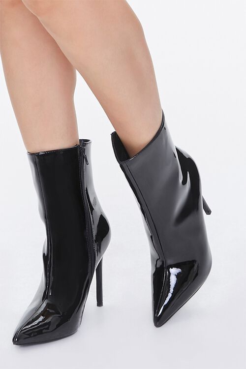Faux Patent Leather Stiletto Booties | Forever 21 (US)
