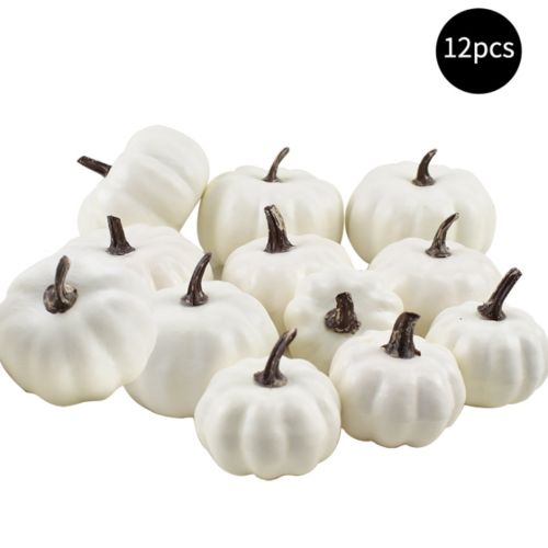 12pcs Halloween Harvest White Artificial Pumpkins Fall Thanksgiving Decorative 9780911408720 | eB... | eBay US