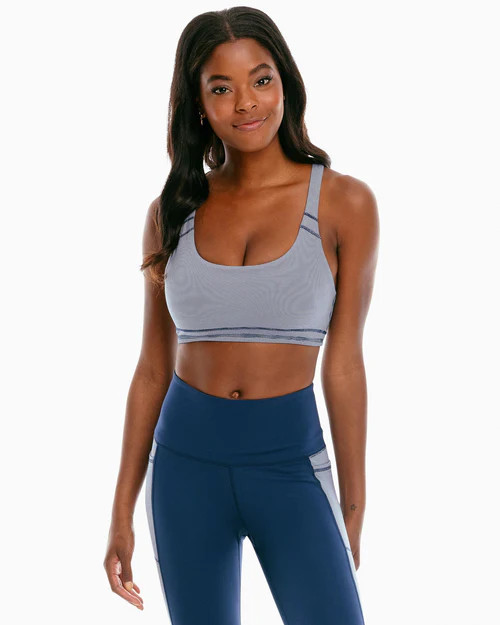 Nessa Skip Stripe Performance Sports Bra | Southern Tide