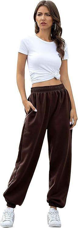 VINMEN Cinch Bottom Sweatpants for Women with Pockets | Amazon (US)