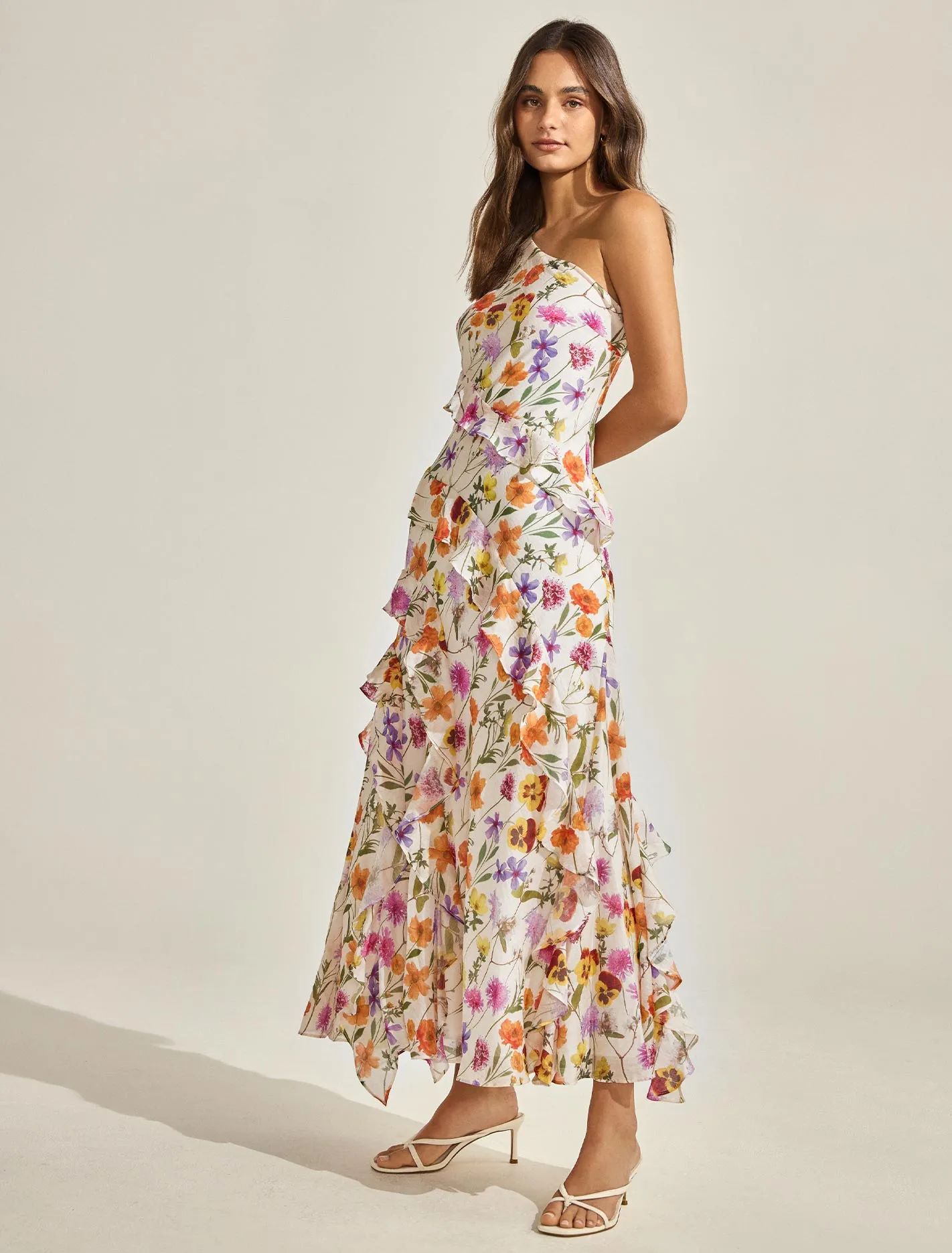 Belle One-Shoulder Ruffle Gown | Forever New (UK & IE)