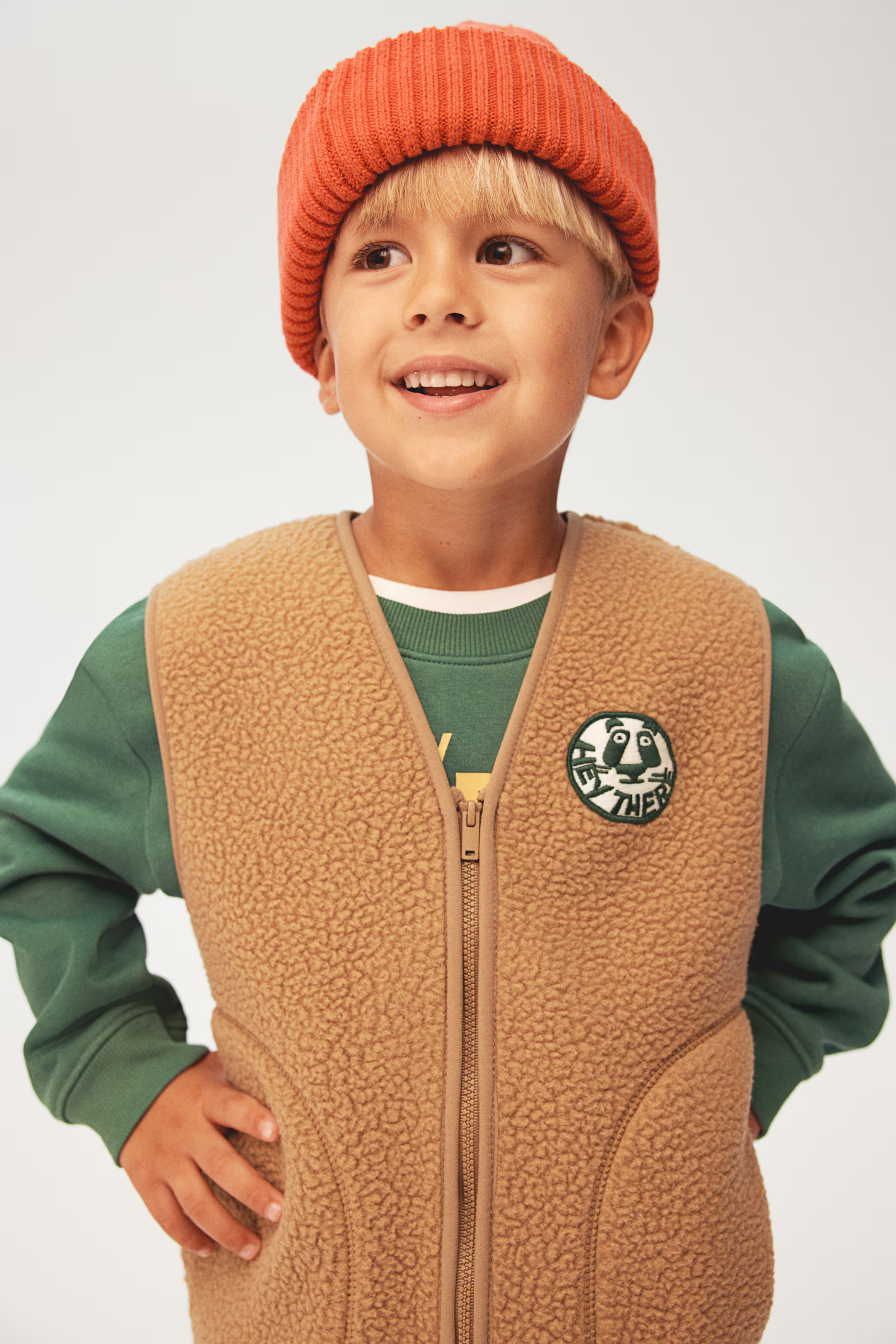 Appliquéd Pile Vest - Brown - Kids | H&M US | H&M (US + CA)
