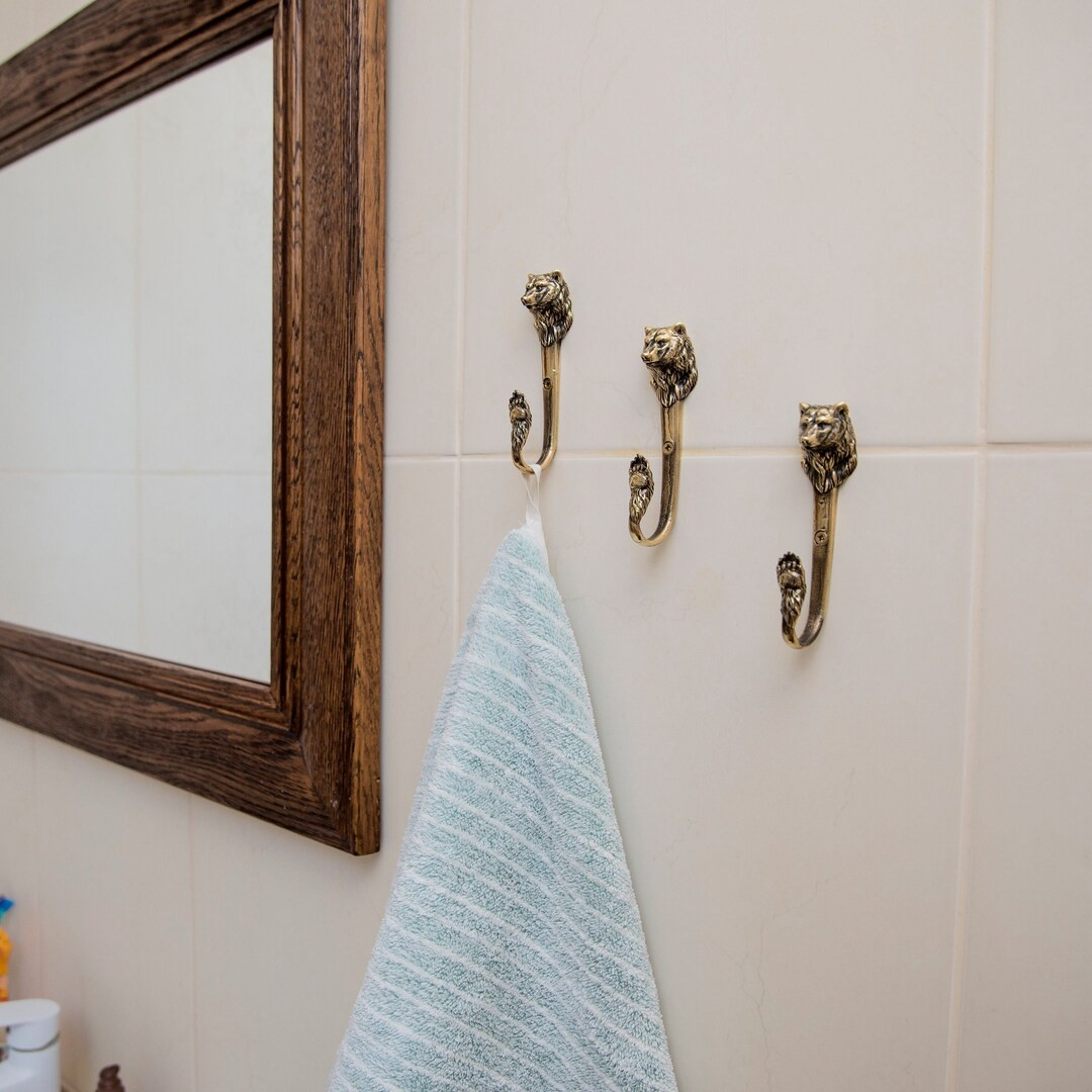 Brass Bear Head Wall Hook,Decorative Hooks, Brass hook,Coat Hook, Towel Hook, Wall Hook, Vintage ... | Etsy (US)