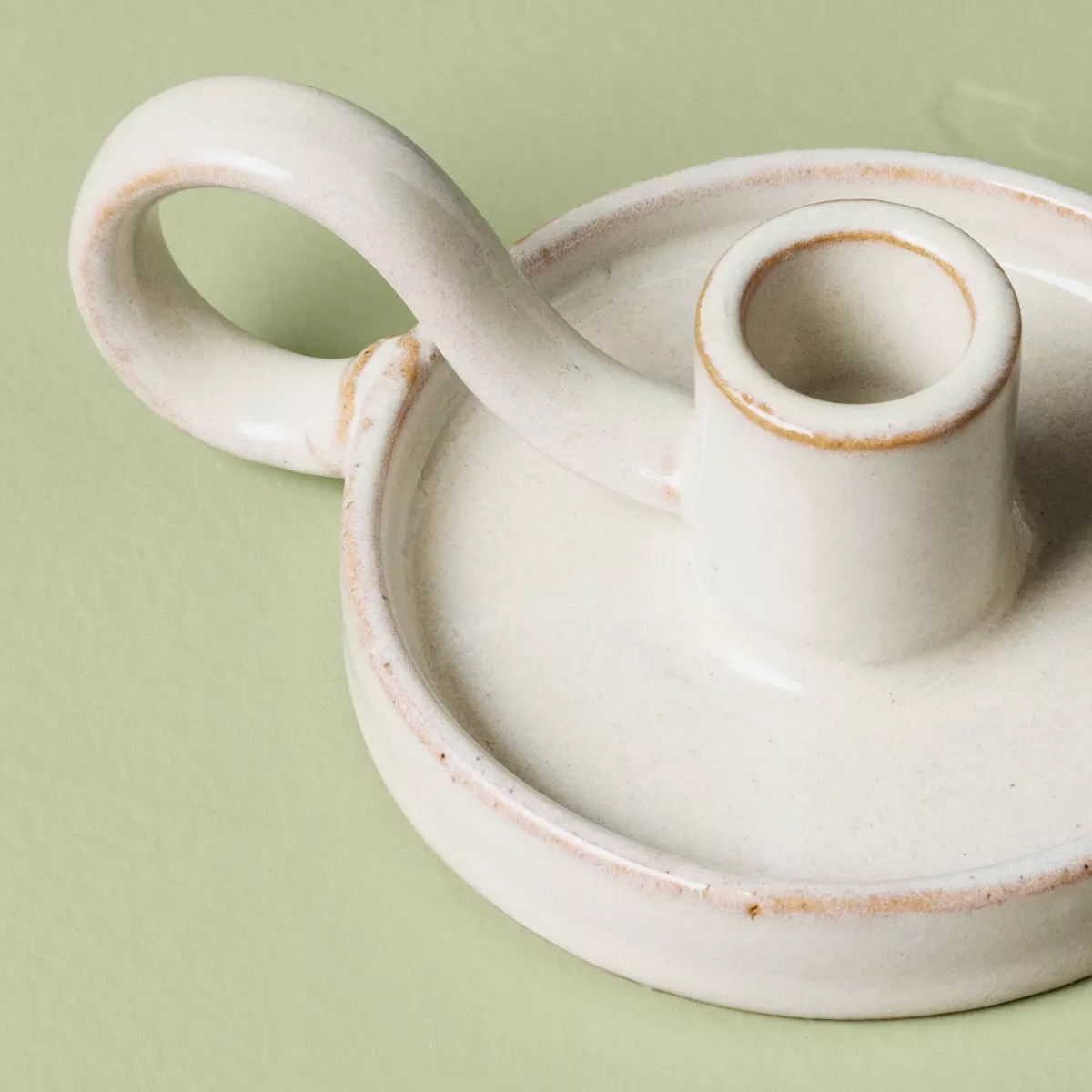 Ceramic Taper Candle Holder Sour Cream - Hearth & Hand™ with Magnolia | Target