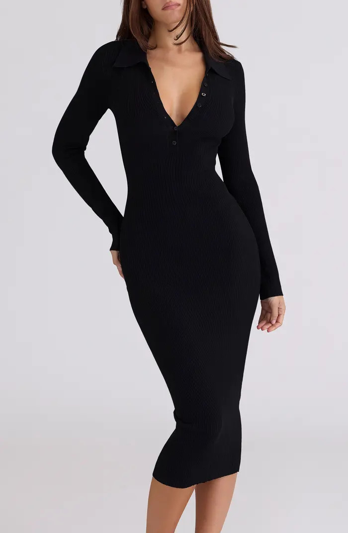 Sabra Long Sleeve Rib Sweater Dress | Nordstrom