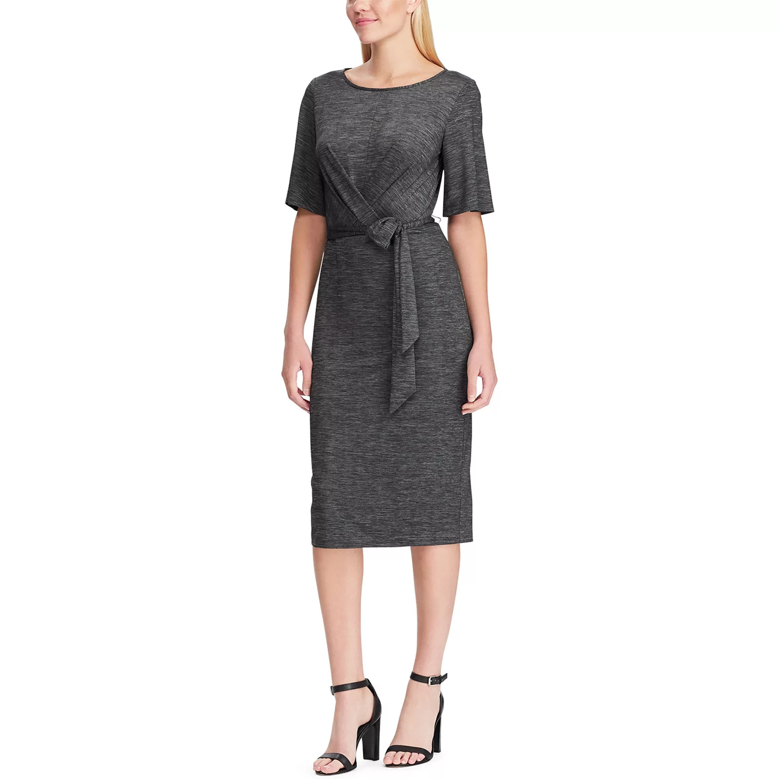 Women's Chaps Faux Wrap Sheath Dress, Size: Medium, Med Grey | Kohl's
