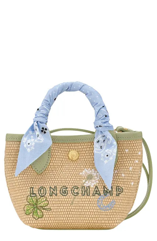 Longchamp Extra Small Le Panier Pliage Envol Crossbody Bag in Almond Green at Nordstrom | Nordstrom