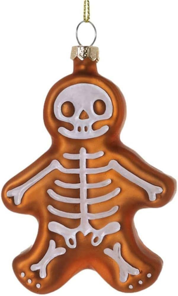 CarteRE Gingerbread Man Skeleton Glass Christmas Ornament Christmas Decorations Outdoor Christmas... | Amazon (US)