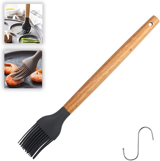 Silicone basting Brush Wooden Handle Handle Heat Resistant Pastry Brush Basting Brush for Cooking... | Amazon (US)