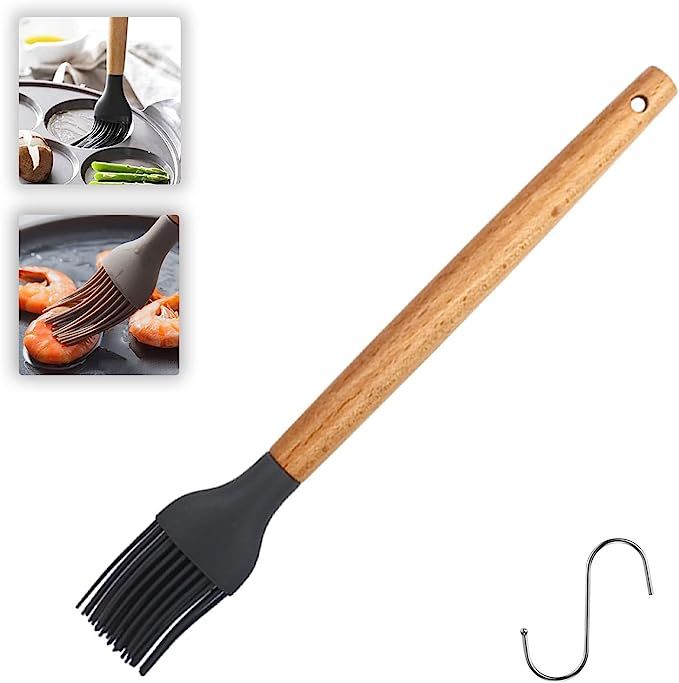 Silicone basting Brush Wooden Handle Handle Heat Resistant Pastry Brush Basting Brush for Cooking... | Amazon (US)