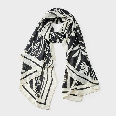 Tropical Leaf Pattern Parao Wrap Scarf - Universal Thread™ Navy Blue | Target