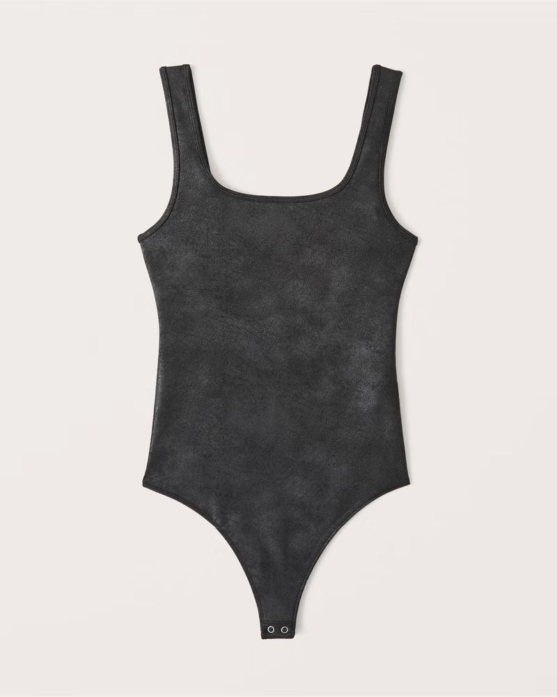 90s Faux Leather Tank Bodysuit | Abercrombie & Fitch (US)