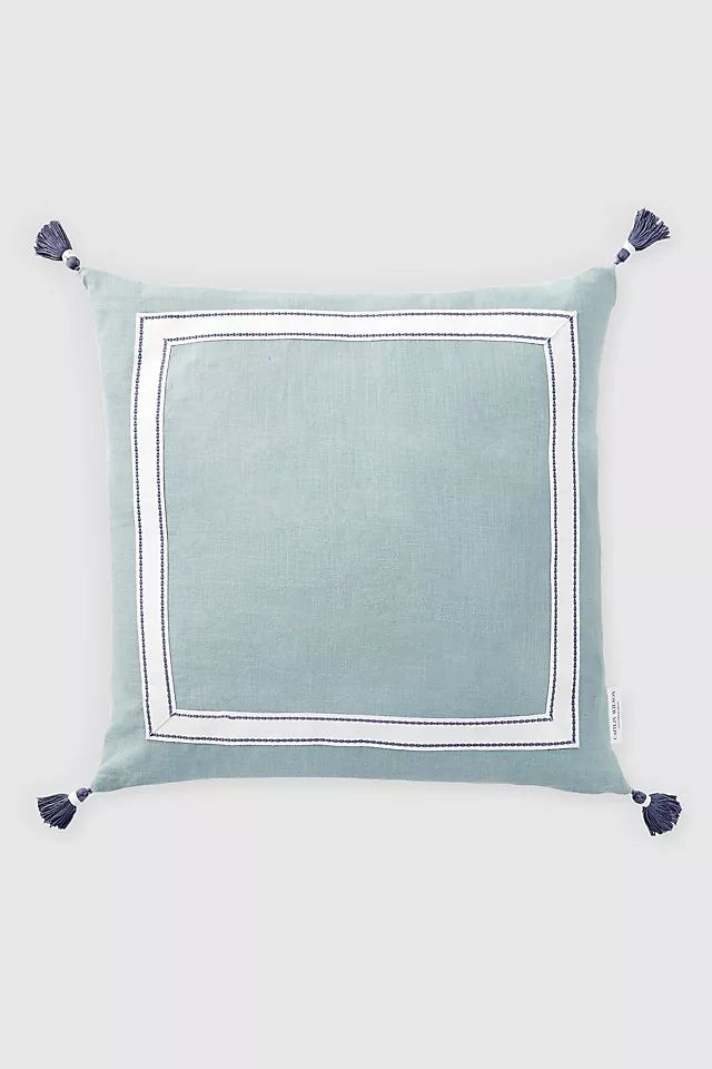 Caitlin Wilson Ribbon Trim Pillow with Tassels | Anthropologie (US)