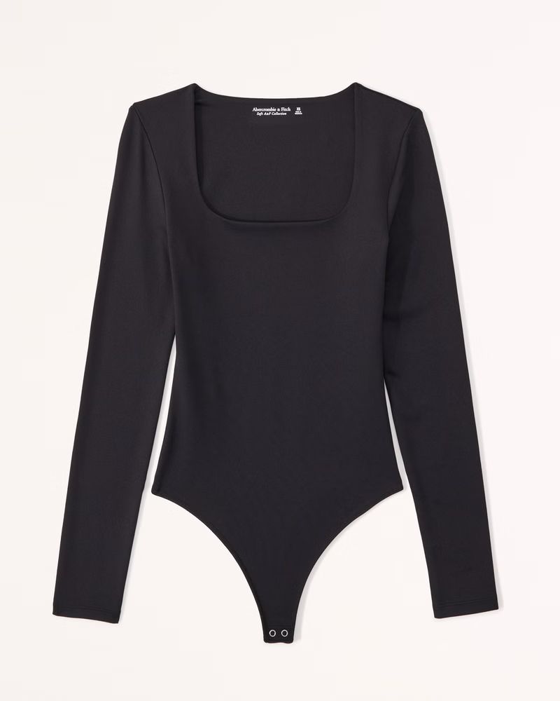 Women's Long-Sleeve Seamless Fabric Soft Squareneck Bodysuit | Women's New Arrivals | Abercrombie... | Abercrombie & Fitch (US)