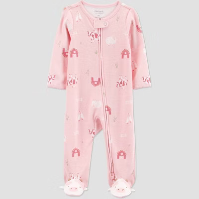 Carter's Just One You®️ Baby Girls' Farm Animals Sleep N' Play - Pink 9M | Target