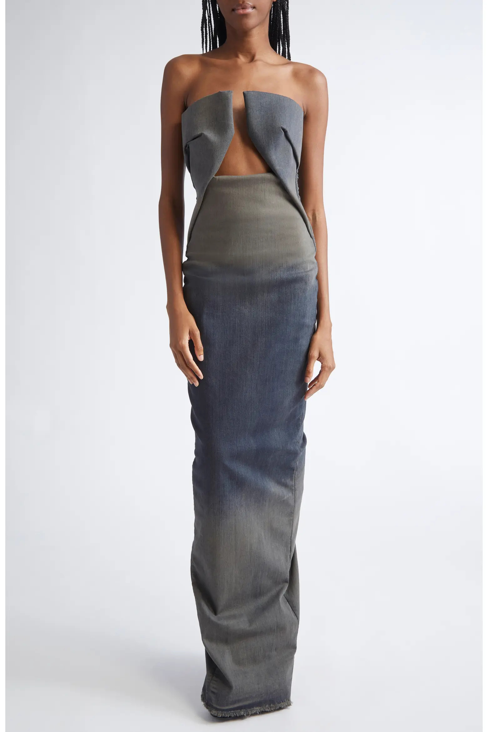 Rick Owens Abito Prong Strapless Gradient Denim Gown (Women) | Nordstrom | Nordstrom
