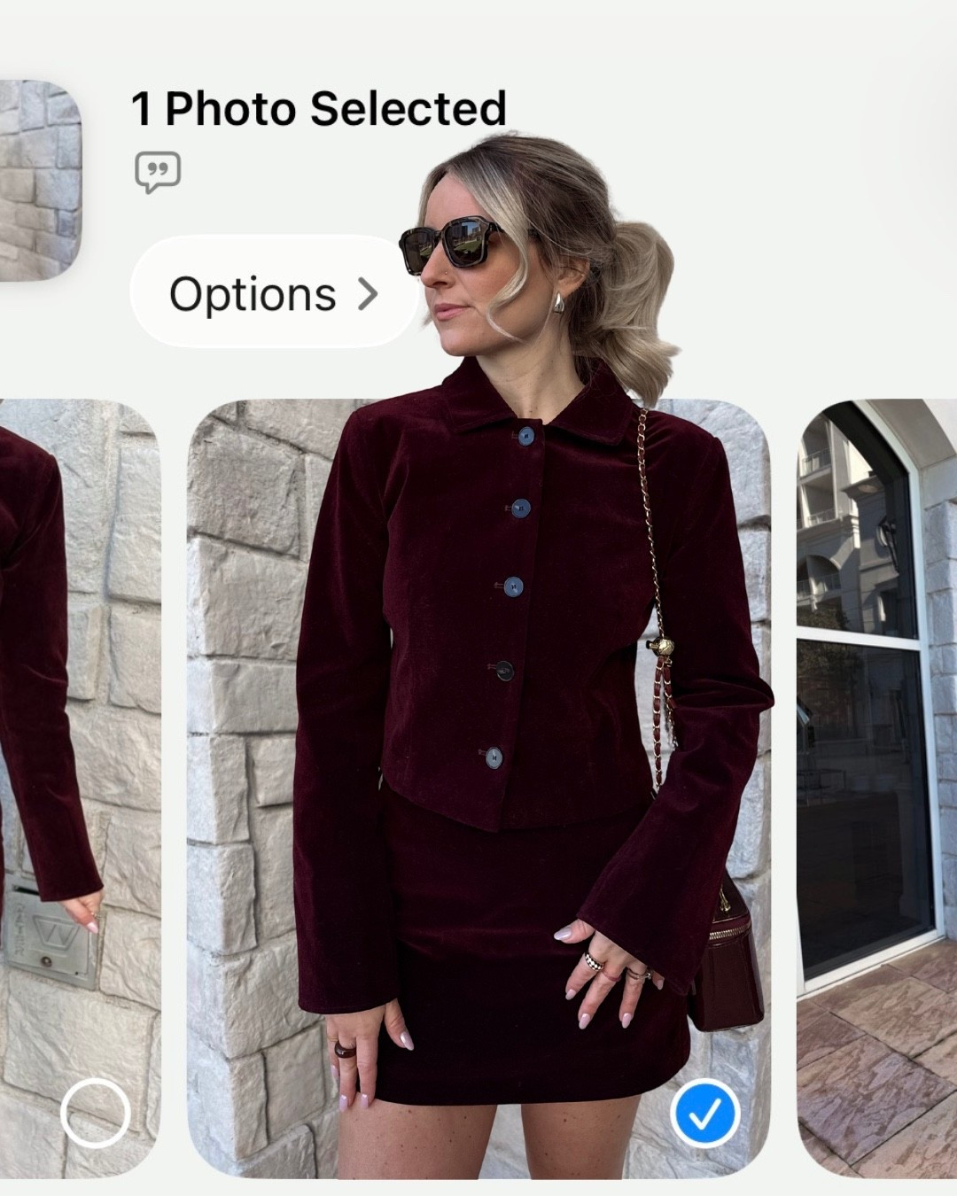 Wearing size Xs in both! 

burgundy matching set outfit, burgundy skirt set, chic winter outfit, elevated everyday outfit, tailored jacket and skirt set, classy neutral outfit, polished daytime look, fall to winter outfit idea, structured blazer style, mini skirt outfit, classic feminine outfit, espresso brown accessories, gold chain shoulder bag, oversized sunglasses outfit, modern classic fashion, effortless chic outfit, neutral fashion aesthetic, capsule wardrobe pieces, european inspired outfit, cool girl tailored look, date night outfit idea, brunch outfit inspiration, trendy matching sets, minimalist fashion style

#LTKFindsUnder50 #LTKSaleAlert #LTKootd