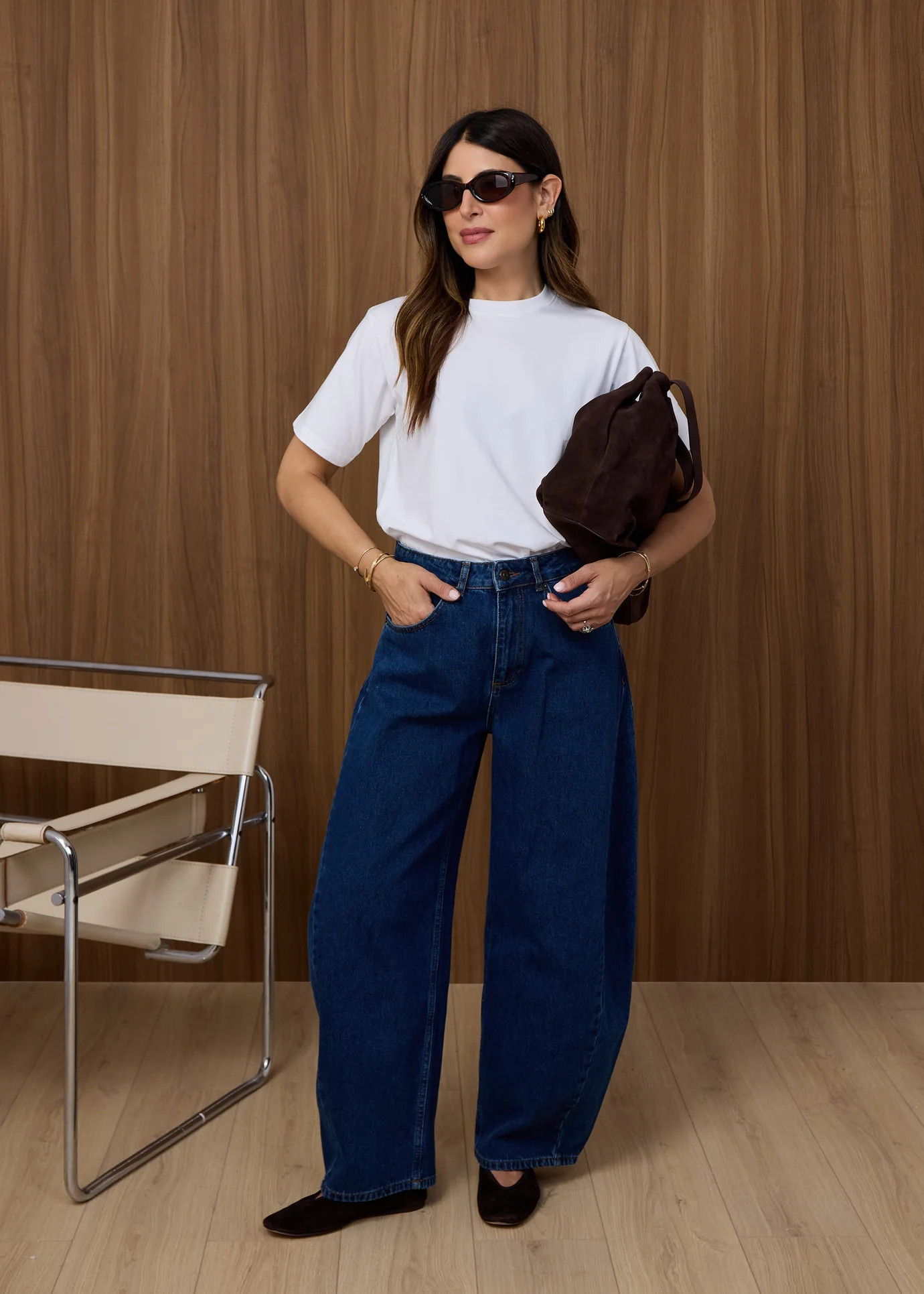 The Edie Ultra Barrel Jean in Dark Denim - Relaxed Fit Women's Jeans | WAT The Brand | WAT The Brand