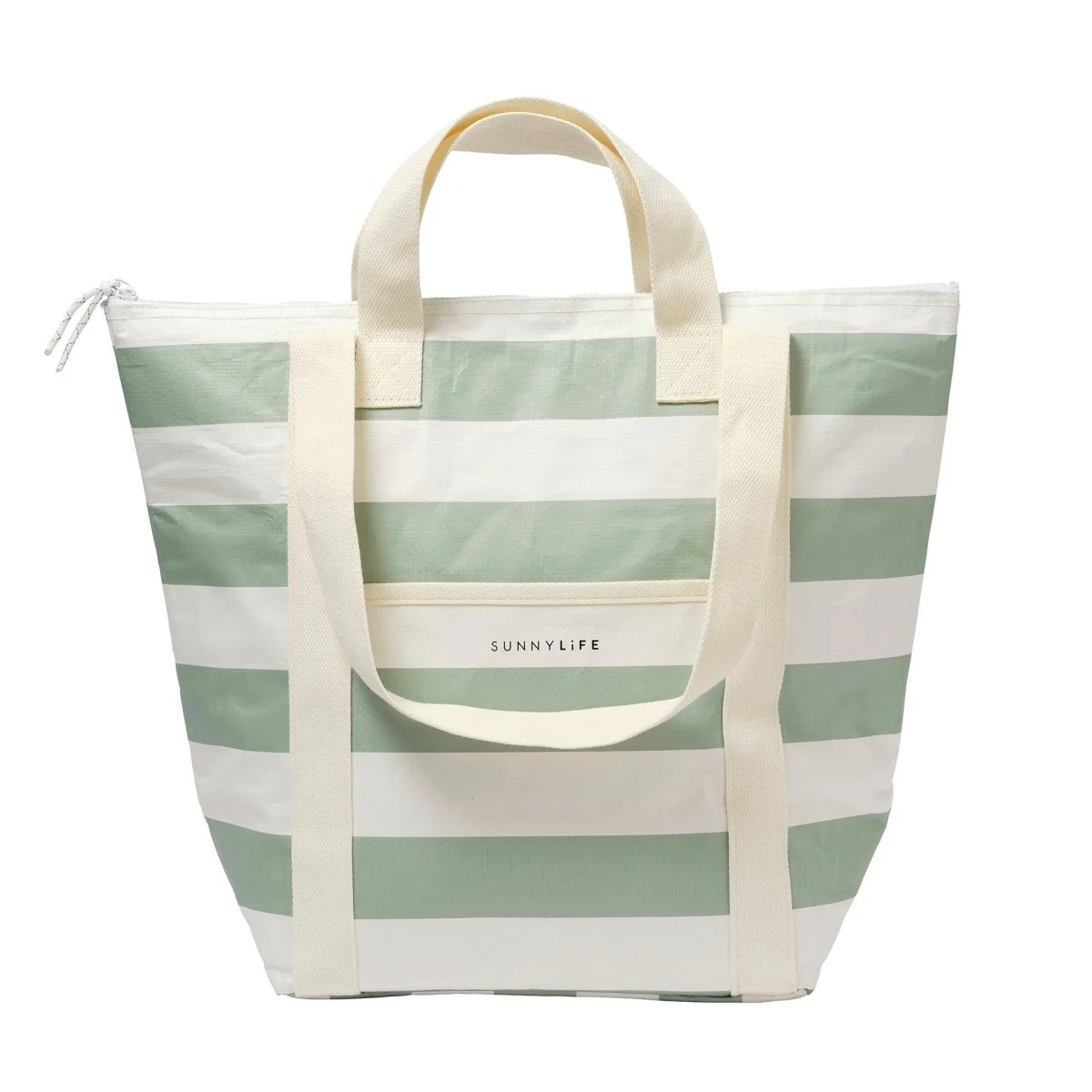 Light Cooler Tote - La Palma Sage Stripe | SUNNYLIFE US