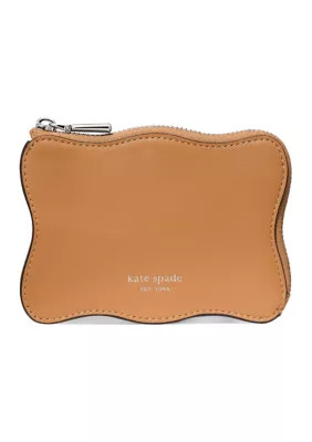 Kate Spade Wavy Mini Zip Card Case, small zip wallet with wavy trim