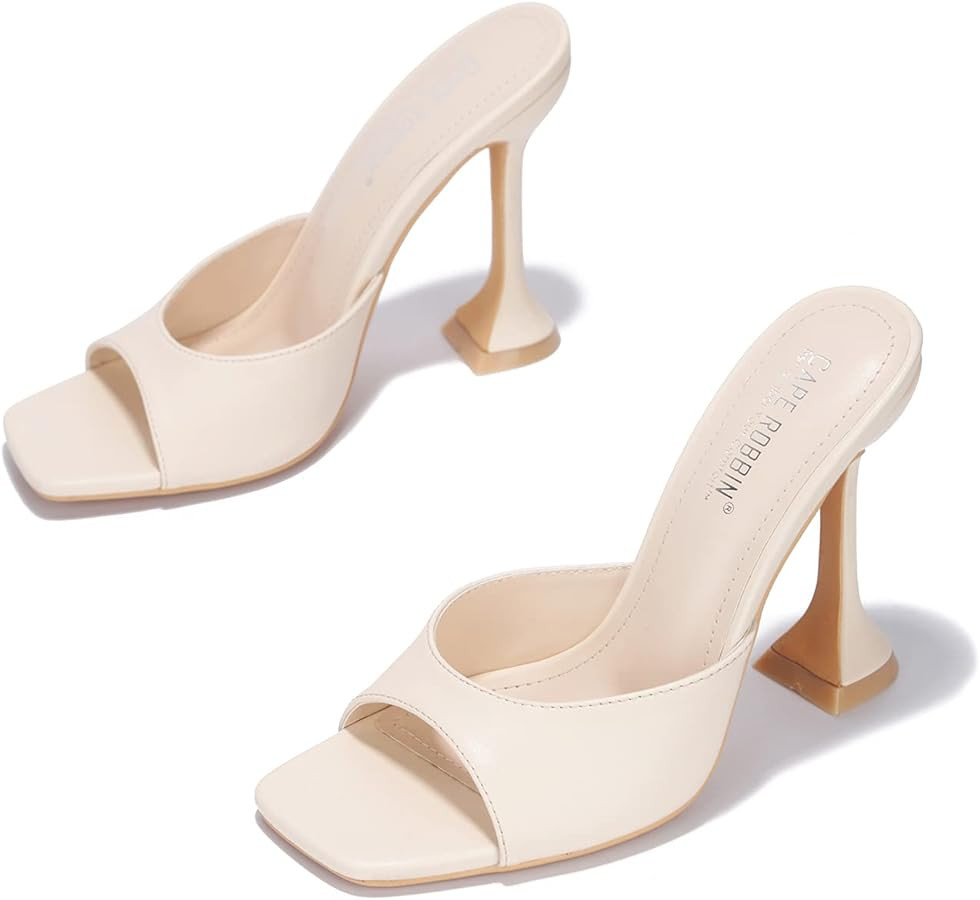 Cape Robbin Lithe Sexy High Heels for Women, Square Open Toe Shoes Heels | Amazon (US)