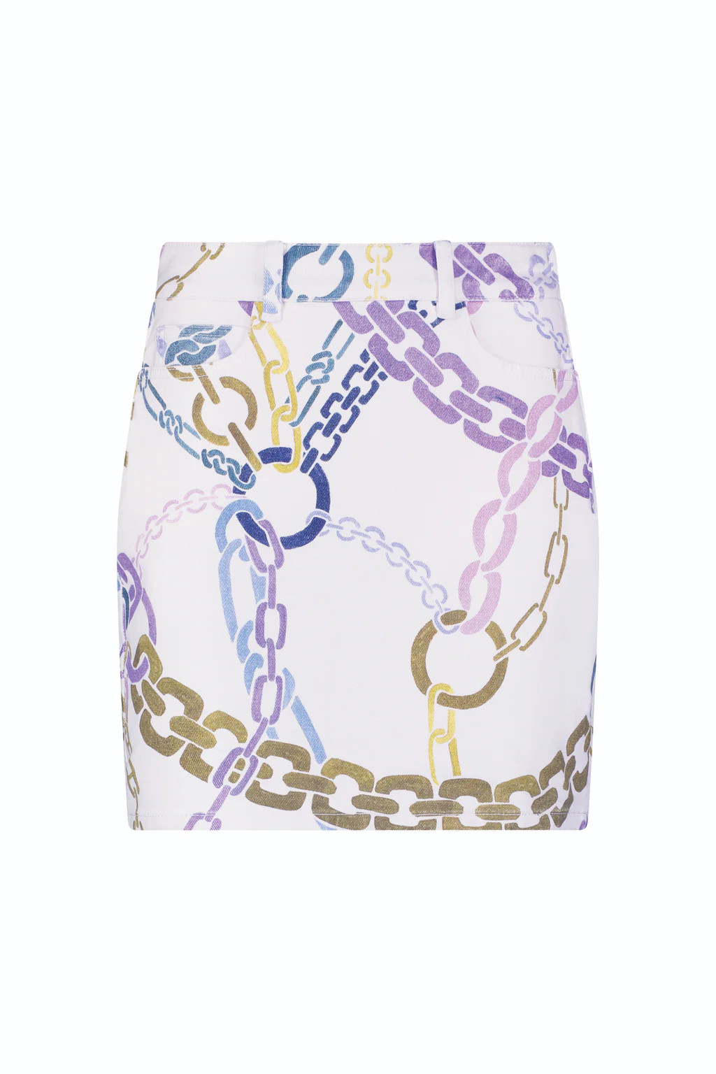 Monaco Denim Skirt - Chain Print | The Noli Shop