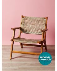 30in Resin Wicker And Acacia Wood Arm Chair | HomeGoods
