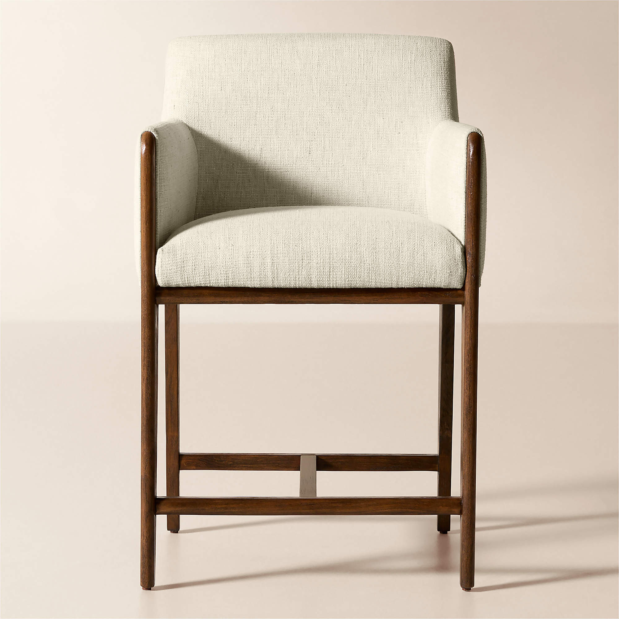 Casa Viva Ivory White Twill Upholstered Counter Stool | CB2 | CB2