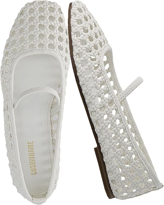 CUSHIONAIRE Weavy Squared Toe Woven Ballet Flats Shoes for Women with Memory Foam | Comfortable M... | Amazon (US)