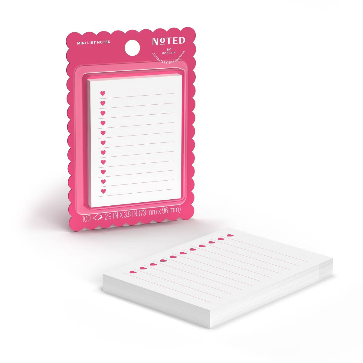 Noted by Post-it 3"x4" With Love List Notes White Valentine's Day | Target