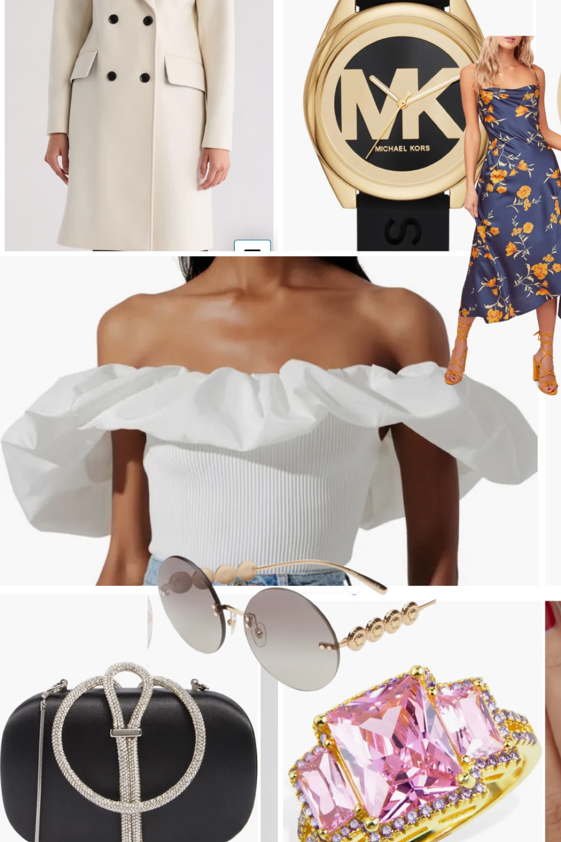 Sale Alert, coat, MK watch, clutch , jimmy Choo sunglasses 

#LTKSaleAlert #LTKParties #LTKGiftGuide