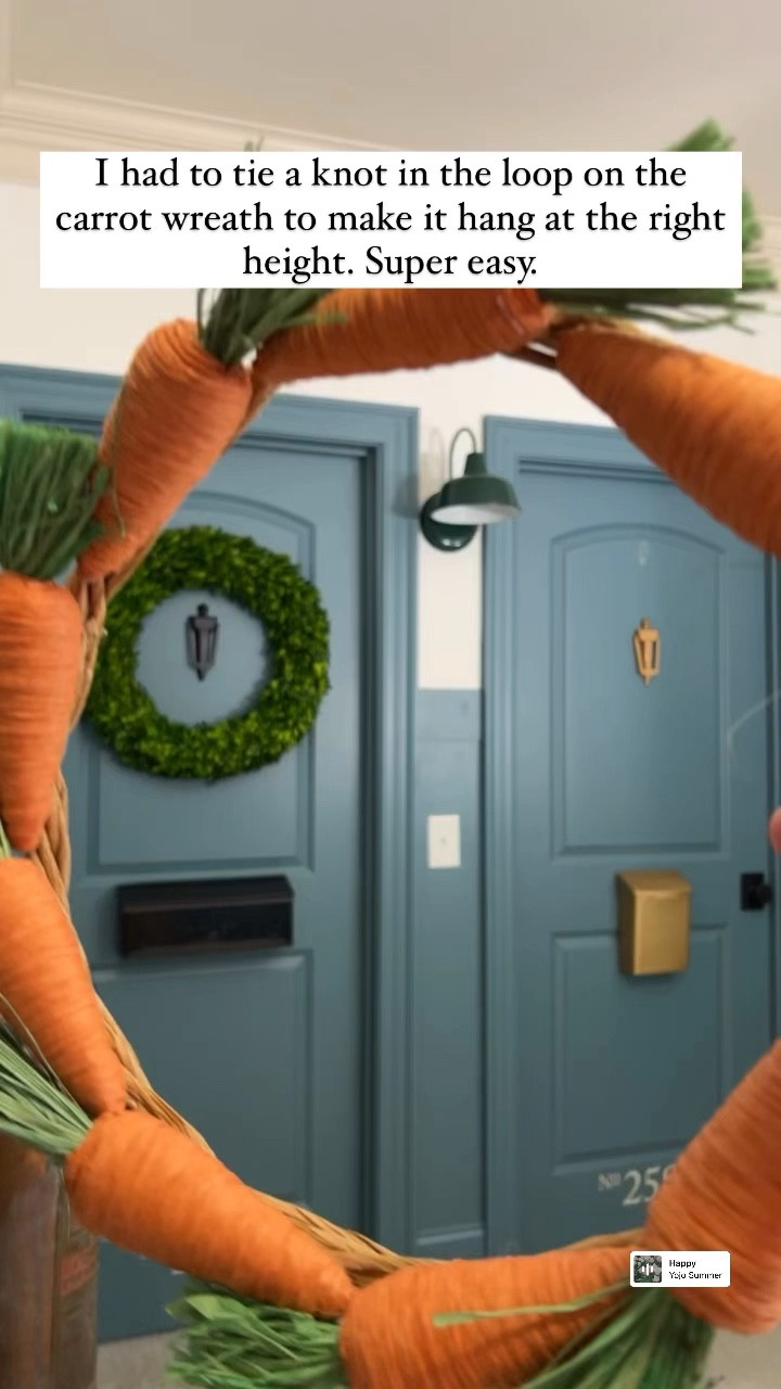 I decorate my girls’ bedroom doors for each season ❤️ So fun to add these affordable spring wreaths to some preserved boxwood wreath that we already had! Spring wreaths, Easter wreaths, mailbox, door knocker, gooseneck light, farmhouse light, carrot wreath

#LTKunder50 #LTKSeasonal #LTKhome