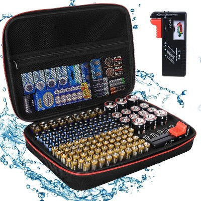 Etokfoks Battery Organizer Case with Tester Holds 199 Batteries AA AAA C D 9V Button Type Waterproof Carrying Storage 1 Piece | Target
