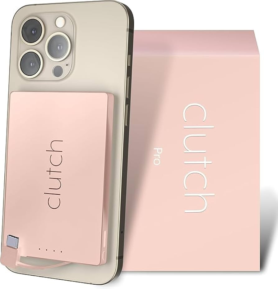 Clutch Pro – World's Thinnest Portable Charger – USB-C Power Bank 5000mAh – Magnetic Built-... | Amazon (US)