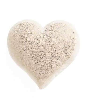 16x19 Crystal Velvet Shaped Heart Pillow | TJ Maxx