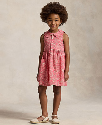 Girls' 2T-6X Floral Sleeveless Shirt Dress | Macy's