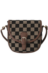 'Sammi' Checked Canvas Flip Crossbody Bag | Goodnight Macaroon
