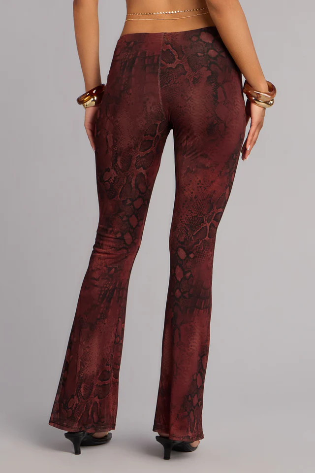 Sleek Moves Snake Print Flare Pants | Windsor Stores
