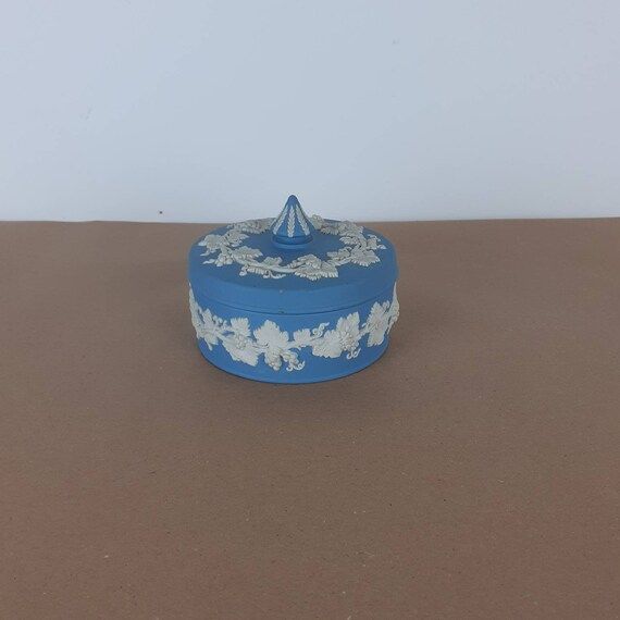 Wedgwood trinket pot. Trinket pot with lid. Larger blue | Etsy | Etsy (US)