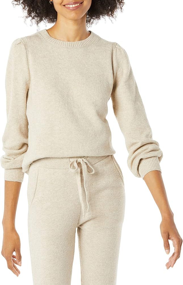 Amazon Essentials Women's Soft Touch Pleated Shoulder Crewneck Sweater | Amazon (US)