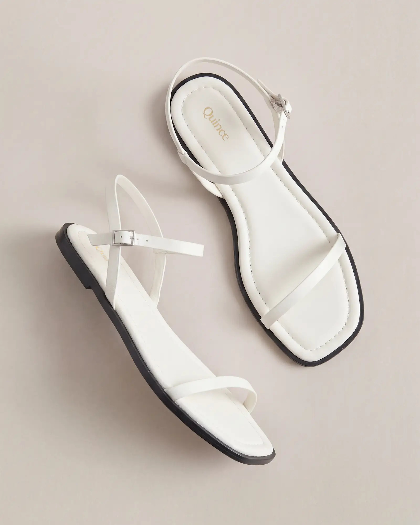 Italian Leather Ankle Strap Flat Sandal | Quince