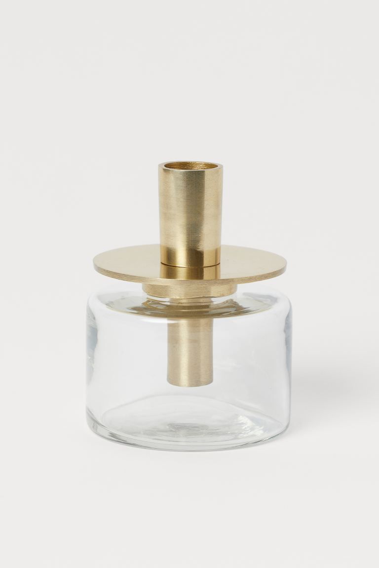 Metal and Glass Candlestick | H&M (US)