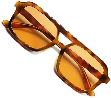 VANLINKER Retro 70s Square Aviator Sunglasses for Women Men Vintage Trendy Rectangle Sun Glasses ... | Amazon (US)