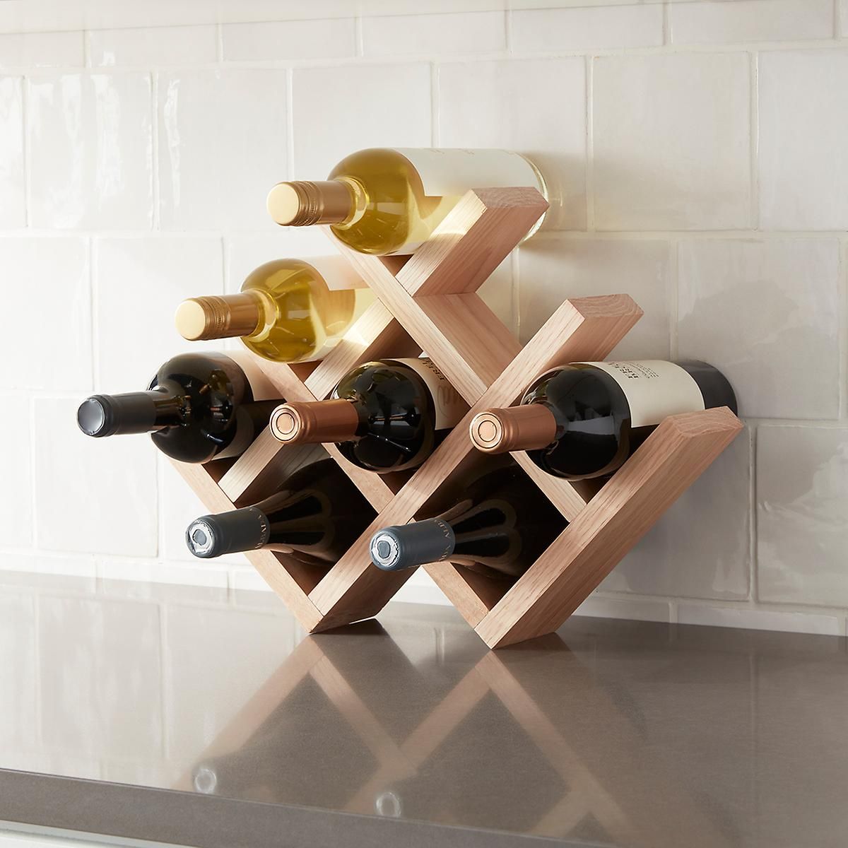 Vino 8-Bottle Oak Wine Rack | The Container Store