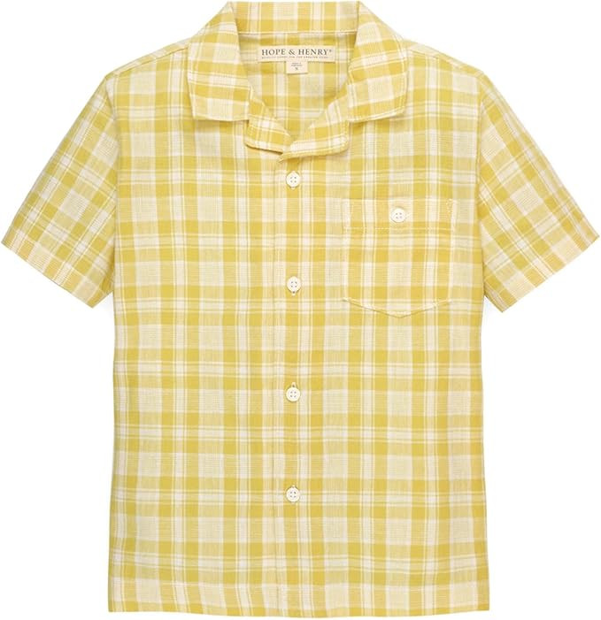 Hope & Henry Boys' Linen Short Sleeve Button Down Shirt | Amazon (US)