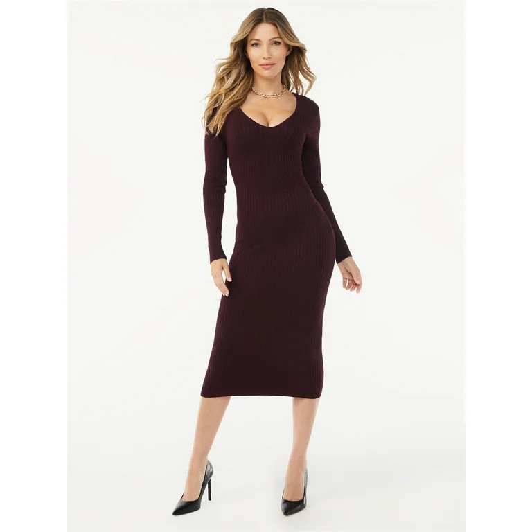 Sofia Jeans by Sofia Vergara Women's Back Twist Sweater Dress | Walmart (US)